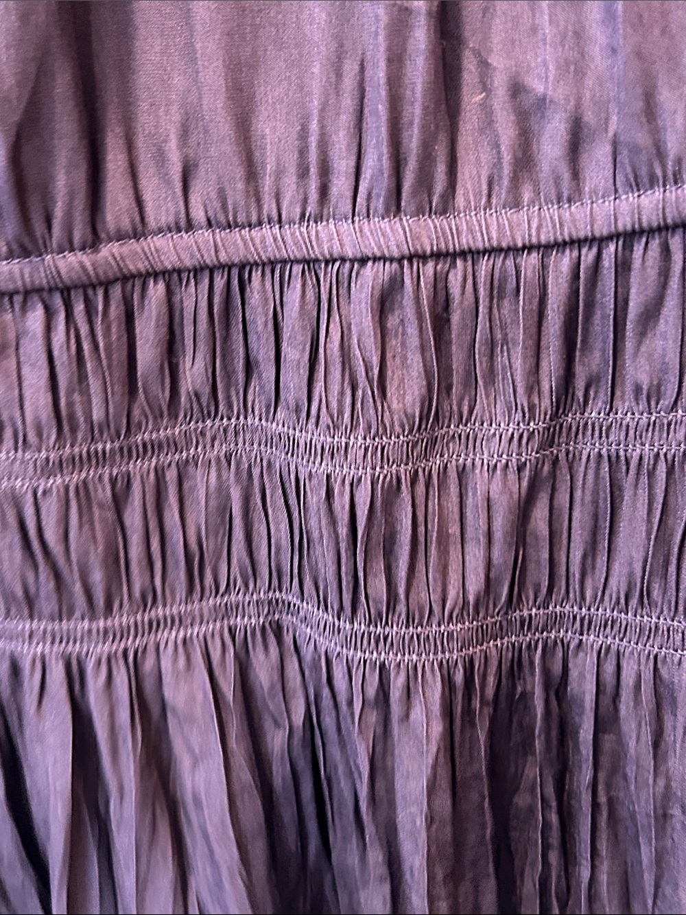 White House Black Market Purple V-Neck Smocked Peplum Blouse - Picture 6 of 6